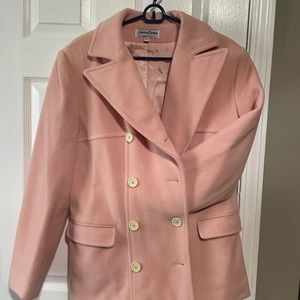 Size L Pink double breasted peacoat wool.
